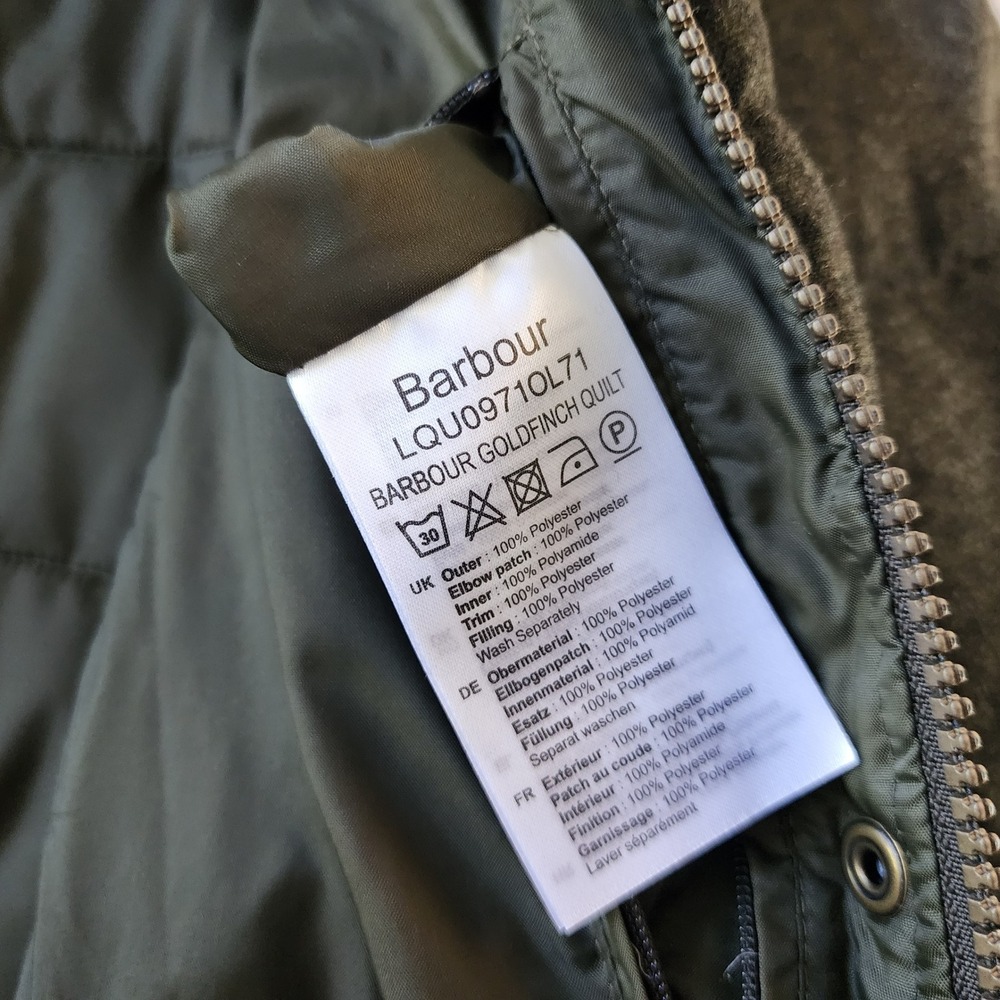 BARBOUR Women's Goldfinch Quilted Puffer Parka Jacket Green Size 8 US - Picture 10 of 15